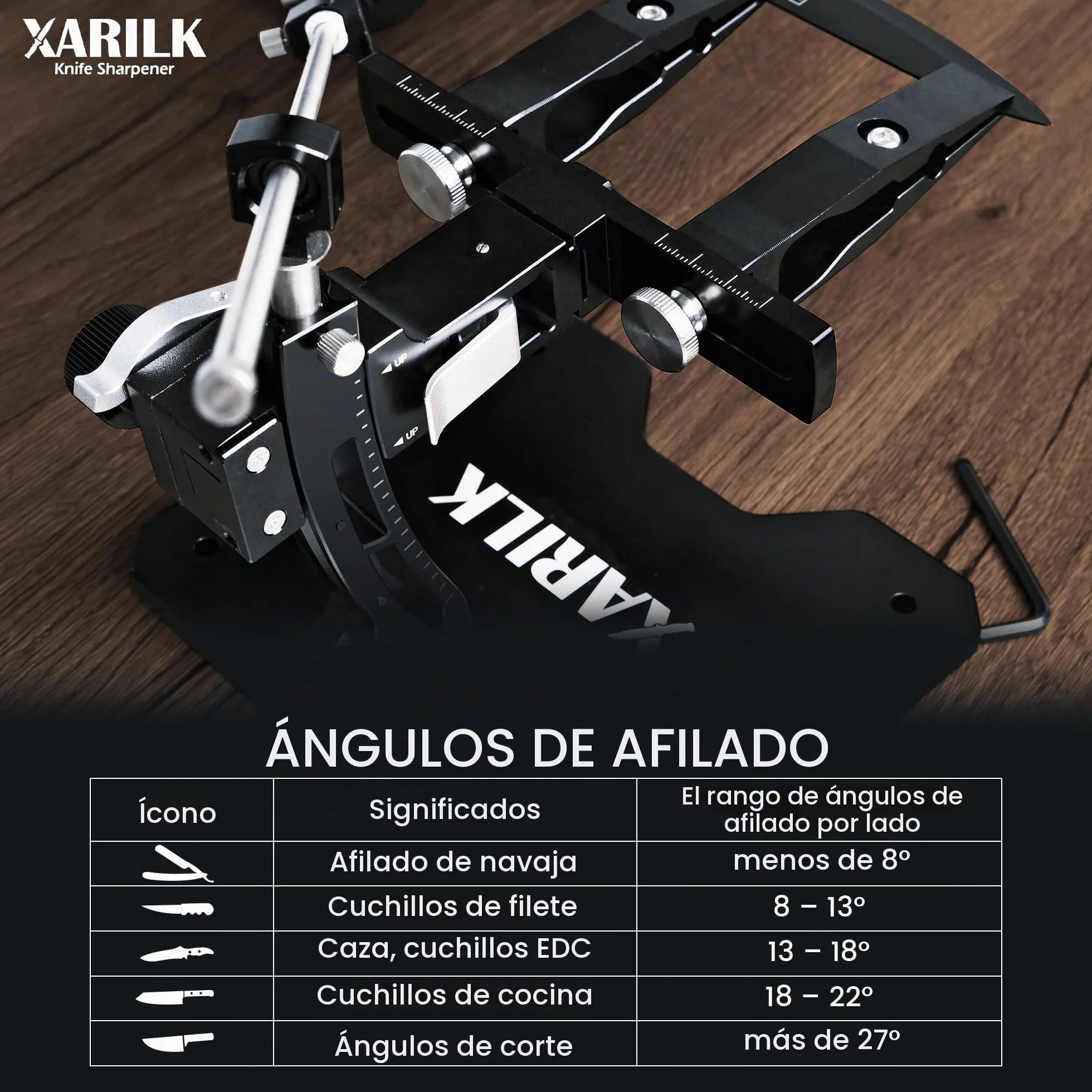 GEN3 - Sistema de afilado de cuchillos guiado, aluminio, afilador de cuchillos profesional, kit de afilado de cuchillos con 3 placas de diamante (320#, 800#, 2000#) para cuchillos de caza y