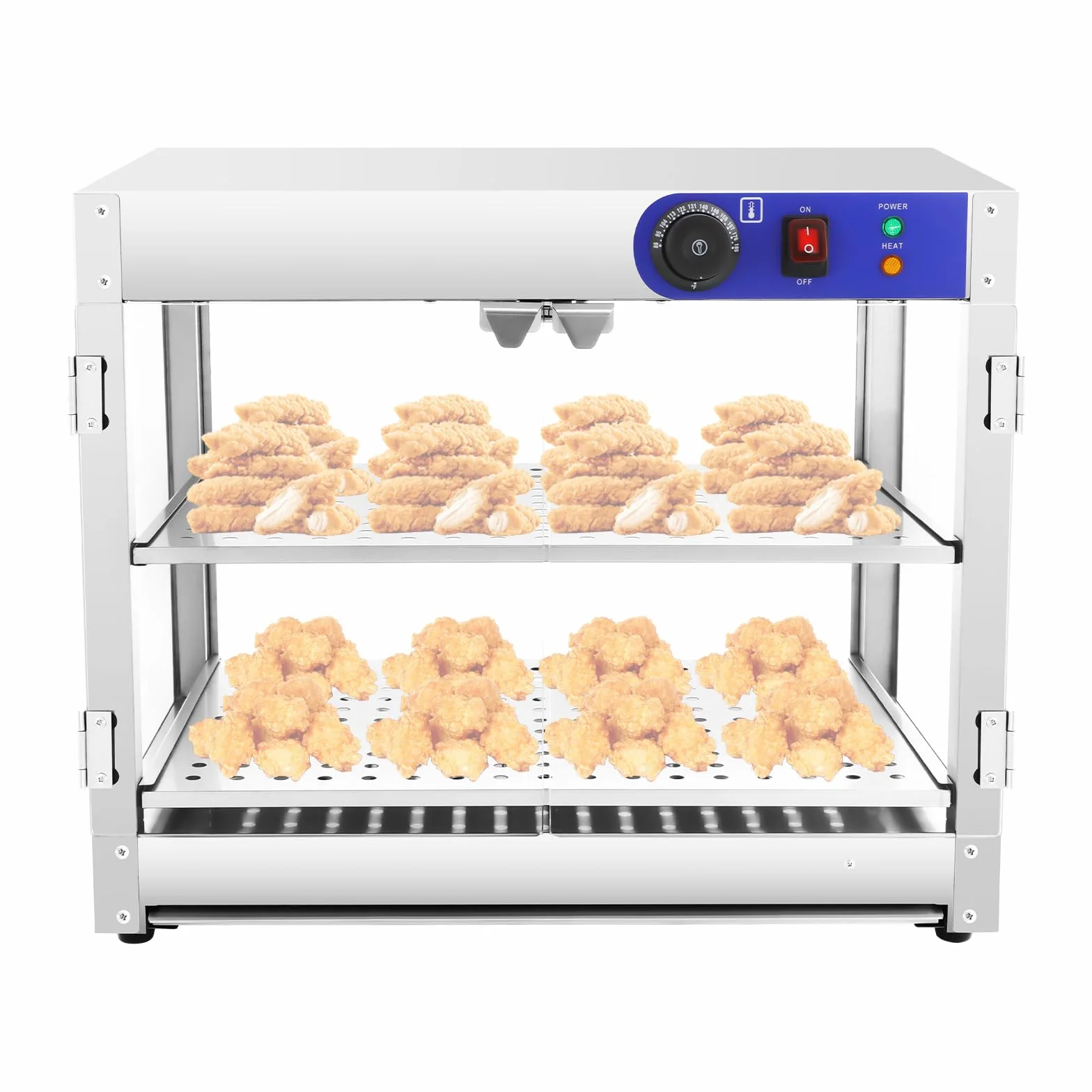 Recipiente Térmico, Vitrina Caliente 2 Niveles, 30-85°C, Calentador de Alimentos