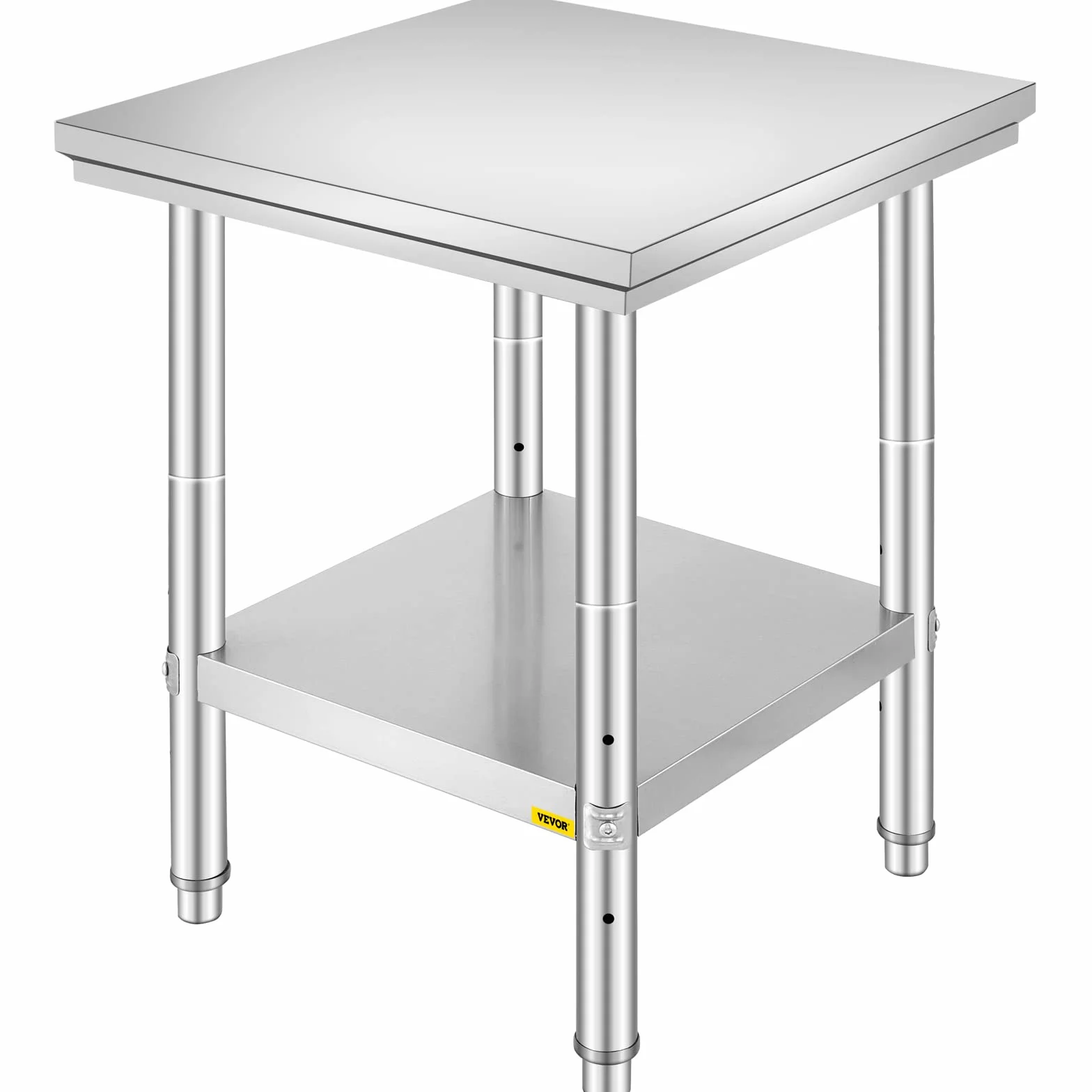 VEVOR Mesa de trabajo de acero inoxidable de 60 x 60 cm para preparar comidas, costura, lavado, manualidades, uso de garaje, etc.