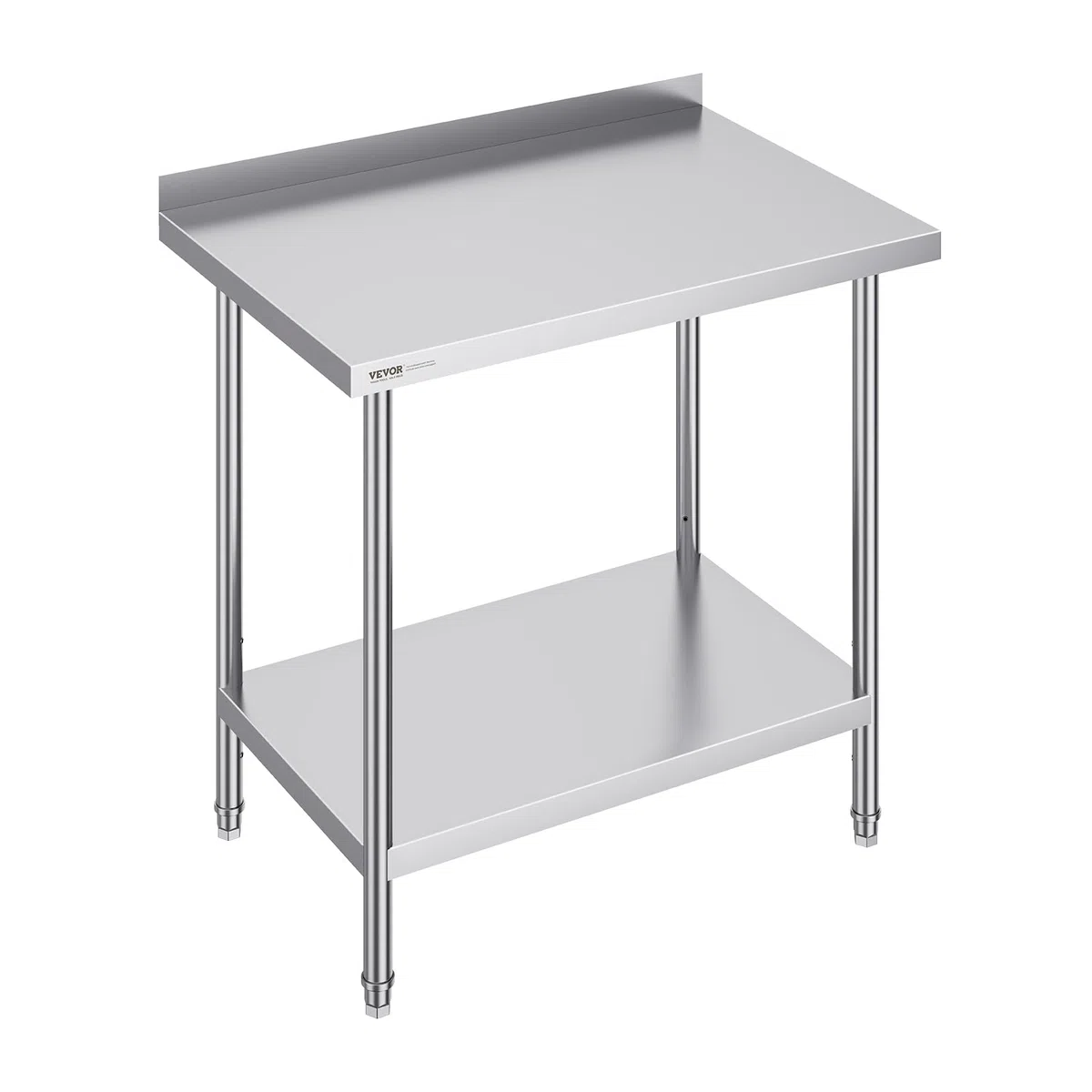 VEVOR Mesa de Trabajo de Acero Inoxidable 61x91,4x91,4 cm Mesa de Preparación de Alimentos Duradera Altura Ajustable Unidad de Almacenamiento de Alimentos para Cocina Restaurante Bar Hotel Hogar