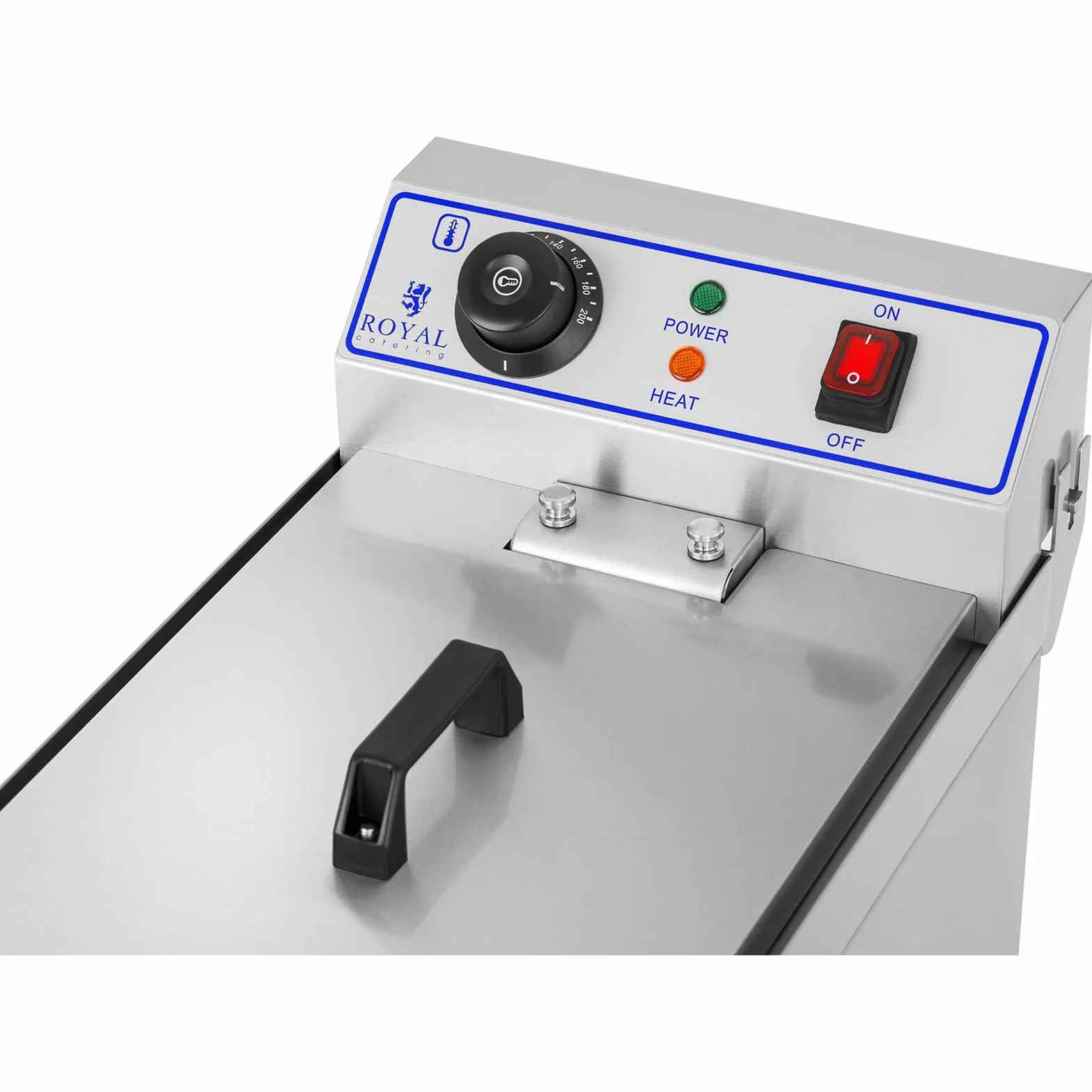 Royal Catering Freidora Eléctrica 1 x 10 Litros RCEF-10EH (3200 Watt, Grifo De Vaciado, Ajuste Automático De Temperatura)