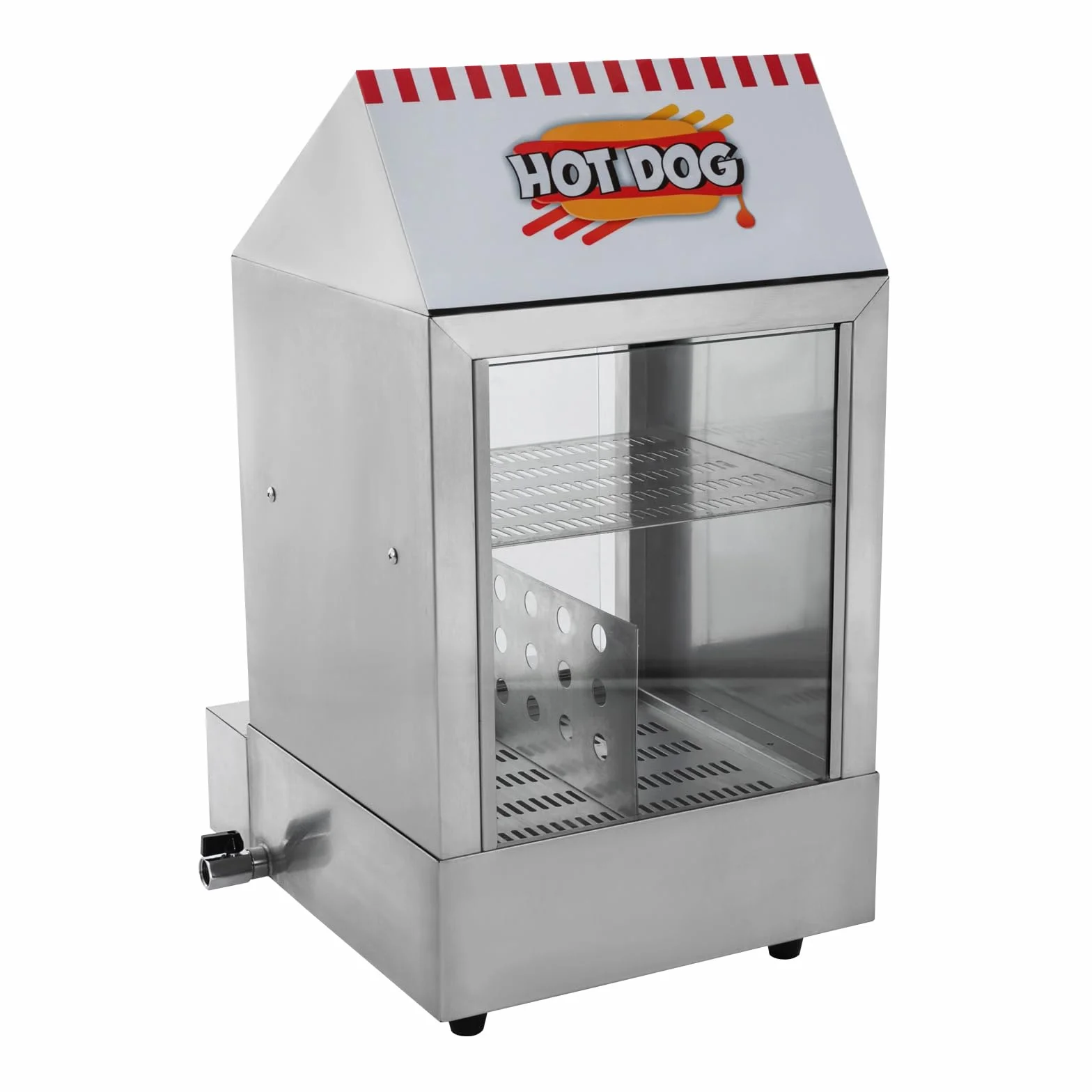 Hot Dog Maker, 1200 W Electric Hot Dog Steamer Edelstahl 5L Commerzieller Wärmeeschrank Hotdogs,Brötchenwärmer Imbiss Stand Gerät,86-230°F für Kantinen,Convenience Stores,Fast Food Restaurants