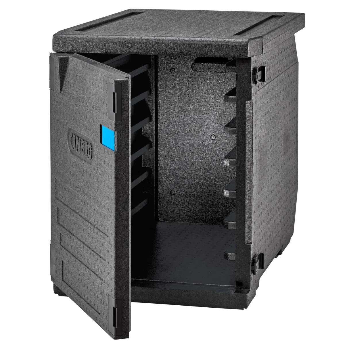 Cambro Contenedor isotérmico para bandejas de 60x40 cms con 6 guías, Polipropileno, Negro, 77 x 54 x 68,7 cm (M.Ext) - 61,5 x 41 x 58,5 cm (M.INT)