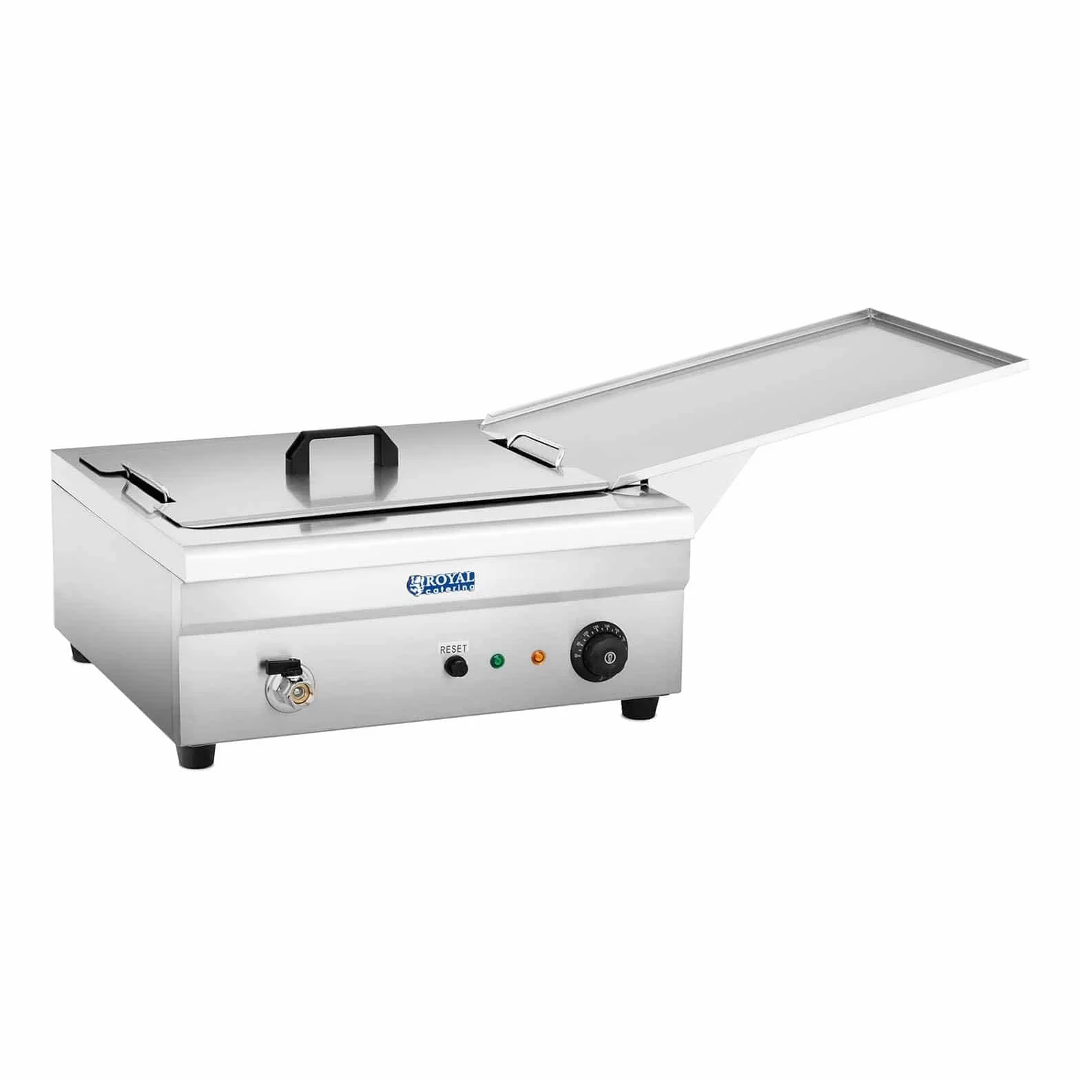 Royal Catering Freidora De Pasteles Eléctrica Para Hostelería RCBG-18STHB (Volumen De 18 Litros, 3.200 Watt, Zona fría, Grifo De Vaciado)