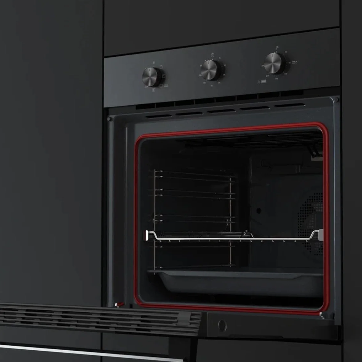 TEKA Horno Multifunción 60cm HydroClean ECO 6 Funciones Guías Plus Extension Bandeja Antivuelco Clase A+ NEO HSB 6150 FBK