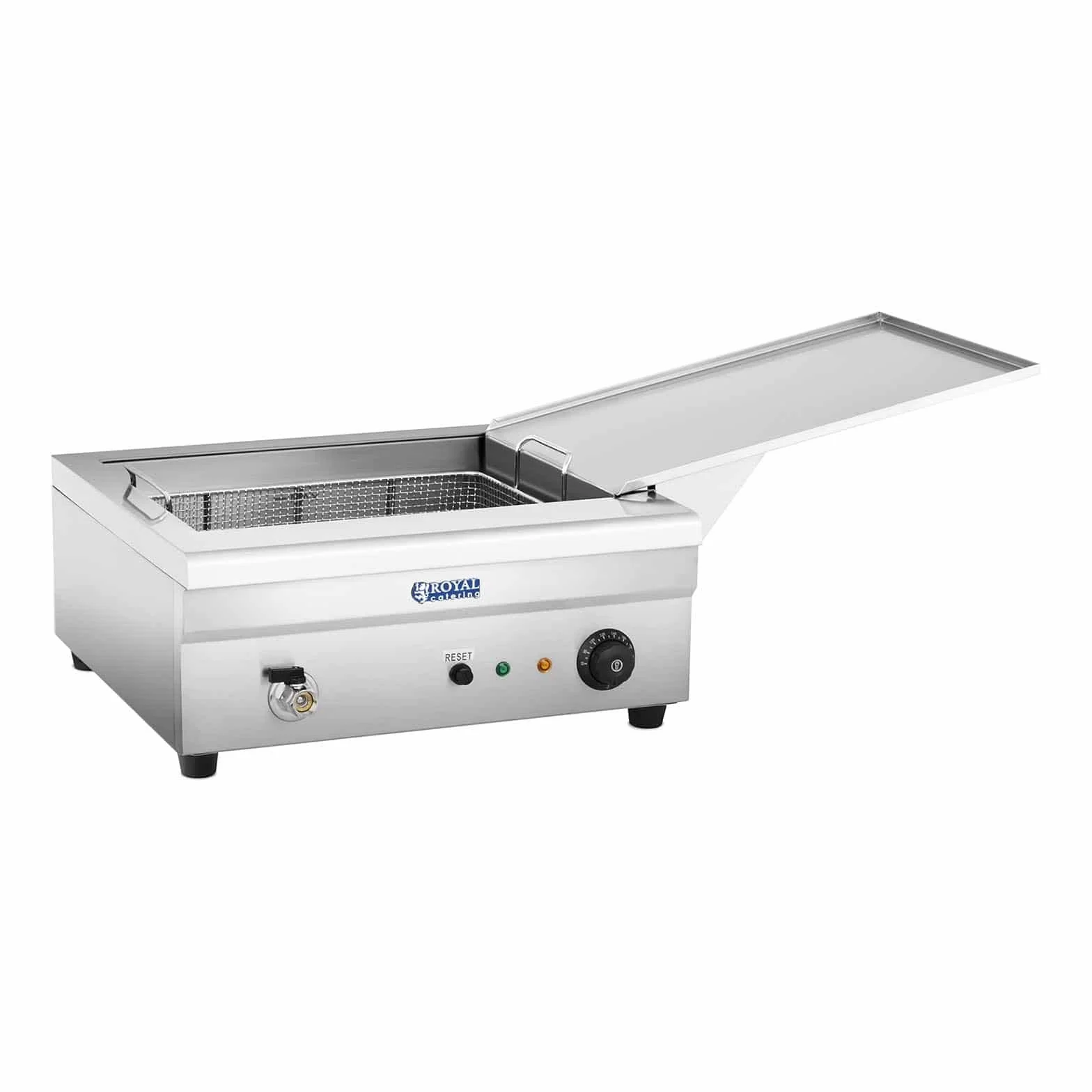 Royal Catering Freidora De Pasteles Eléctrica Para Hostelería RCBG-18STHB (Volumen De 18 Litros, 3.200 Watt, Zona fría, Grifo De Vaciado)