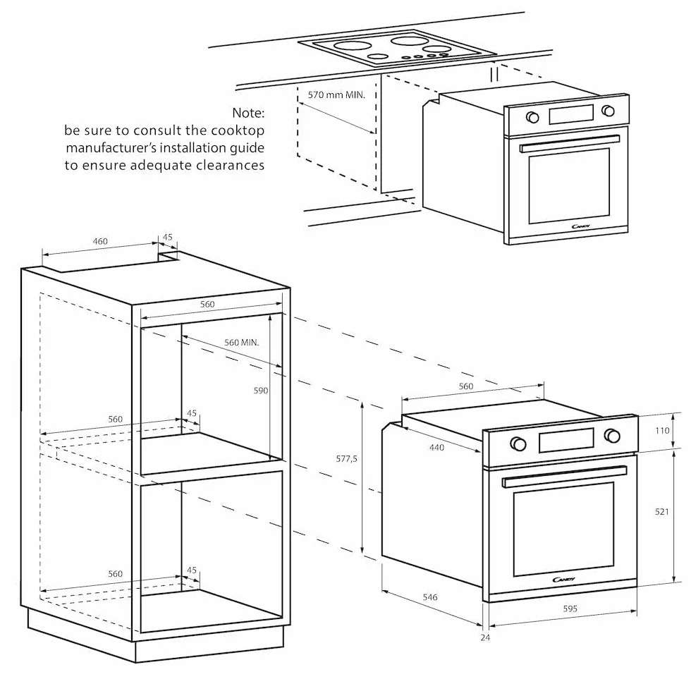 Candy Idea FIDCP X200 Horno Estático 70L 2400W Limpieza Aquactiva Puerta Doble Cristal Inox Negro