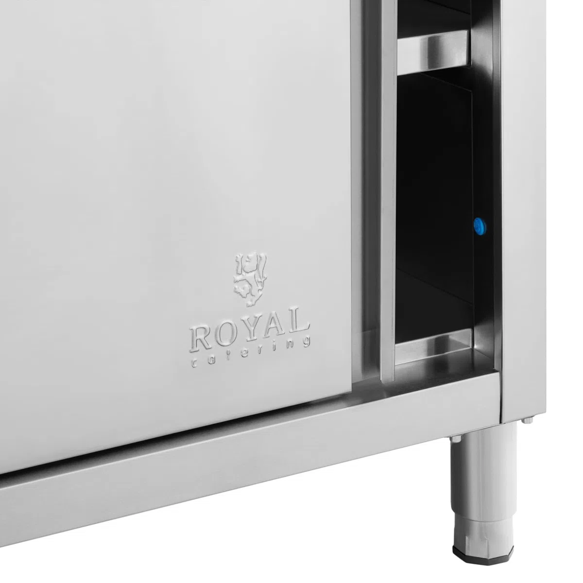 Royal Catering Mueble Neutro en Acero Inoxidable Armario RCSSCB-180X60-E-B (180 x 60 cm, 2 puertas correderas, 600 kg de capacidad de carga)