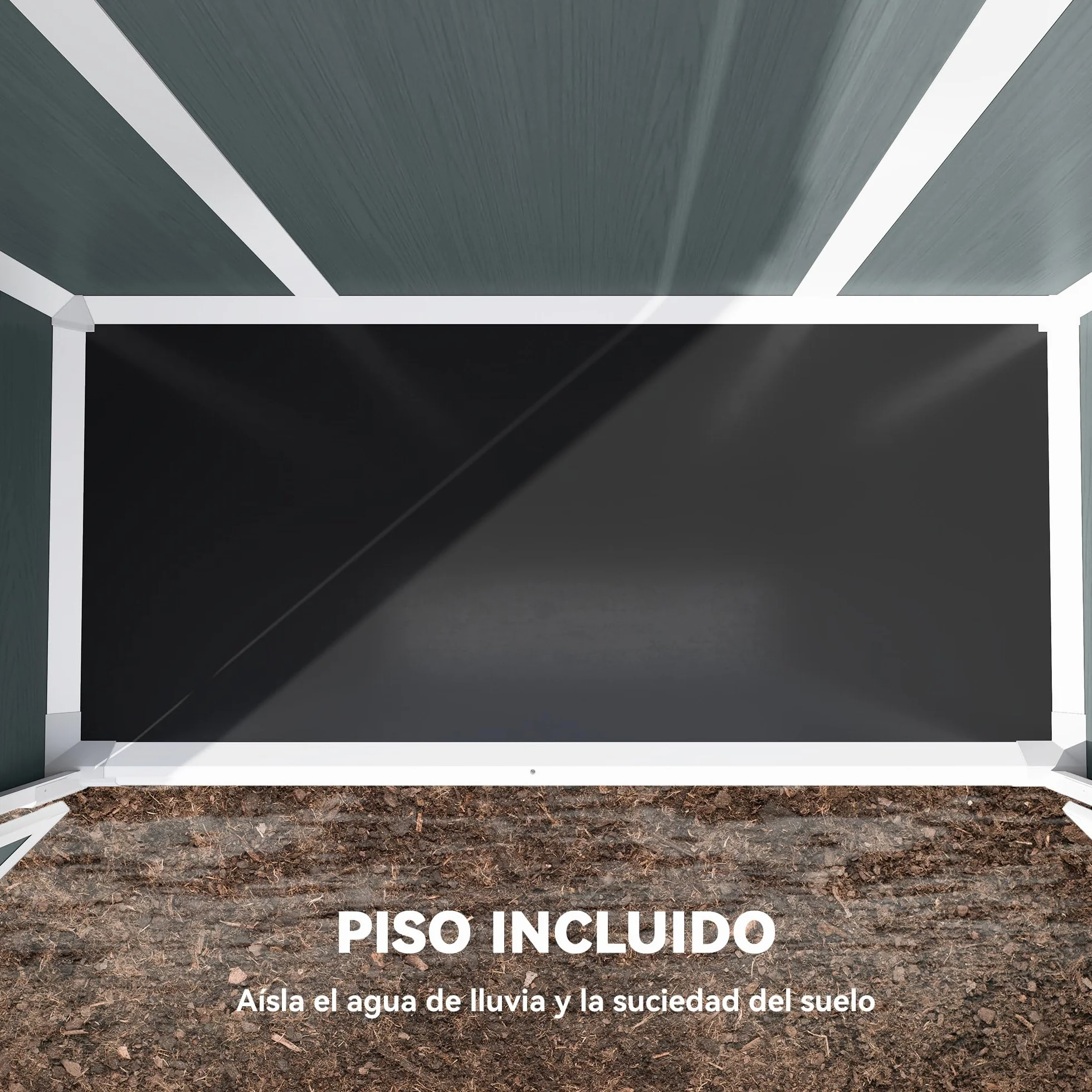 Outsunny Cobertizo de Jardín Exterior 0,81 m² Plástico y Aluminio 2 Estantes Plegables Puertas Dobles Gris
