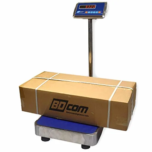 BDCOM AR-300K Báscula Industrial - 300 Kg, Plato 50x40 cm, Precisión 20g, Ideal para Almacén y Logística