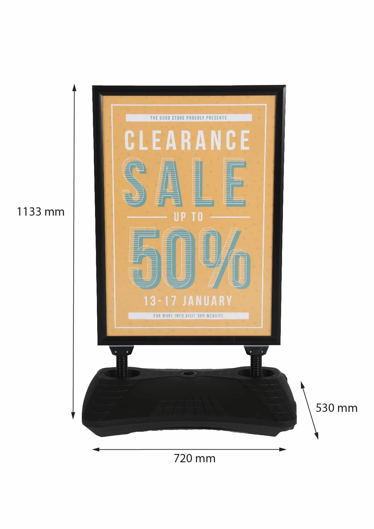 WindPro® ECO Caballete publicidad exterior DIN A1 czarny dwustronny