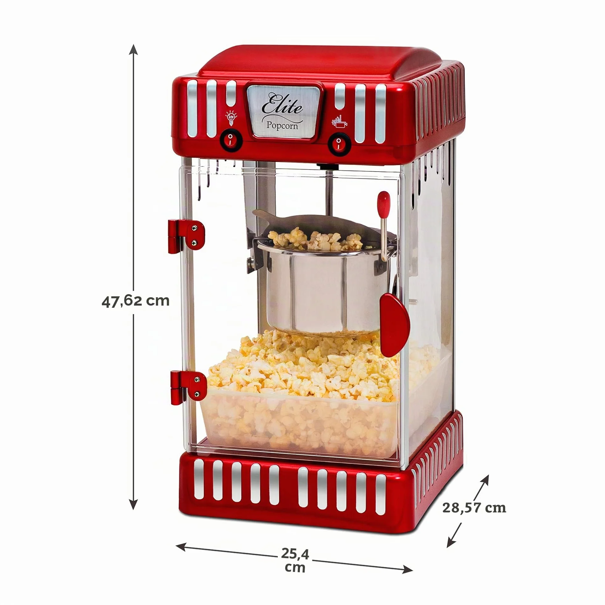 Elite Gourmet EPM-250 Classic Carnival Máquina de palomitas de maíz de sobremesa 74 ml rojo
