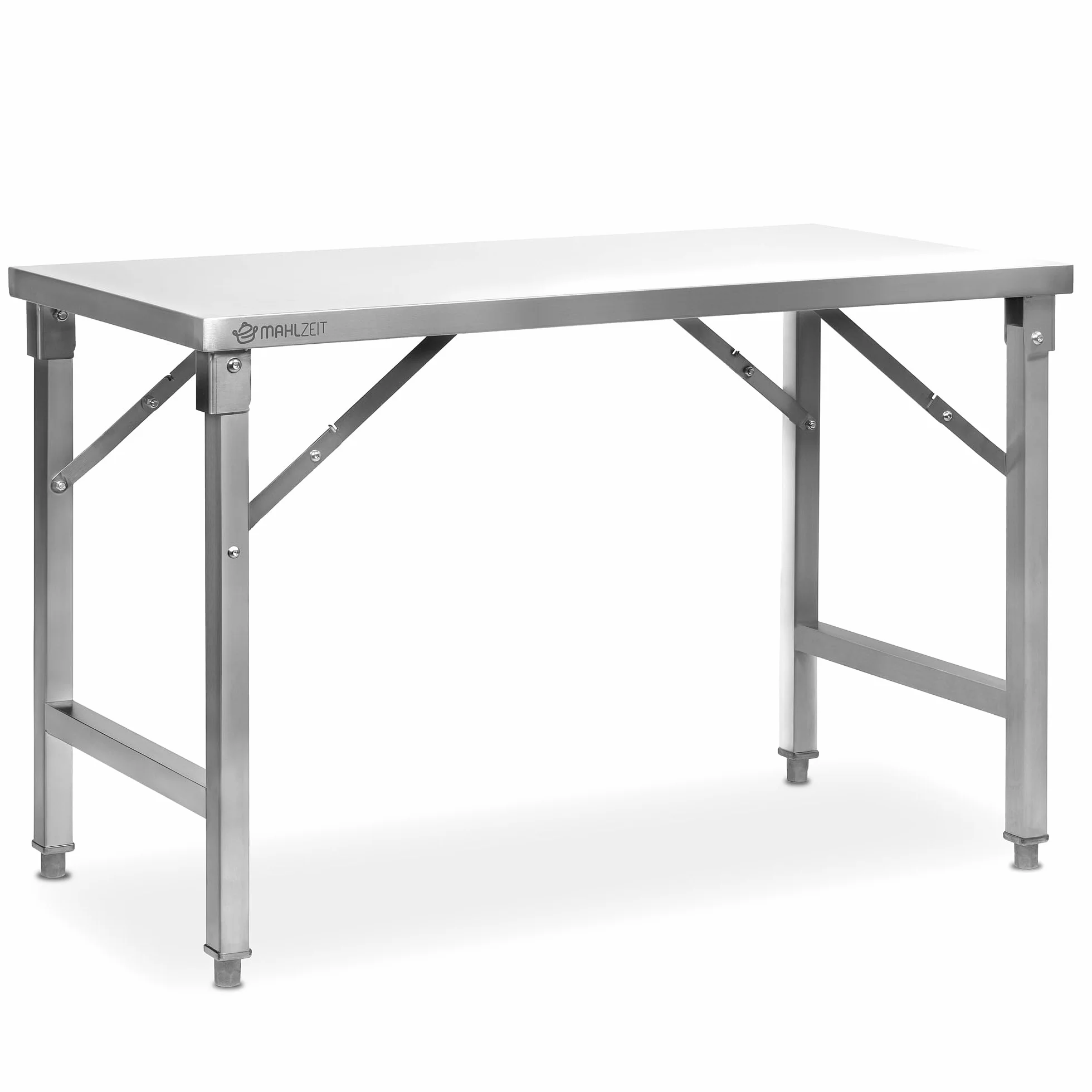 Mahlzeit Mesa de Acero Inoxidable Plegable para Preparación de Alimentos | 120 x 60 x 80 cm | Gastronomía, Catering, Jardín, Mueble de Cocina, Mesa de Bricolaje INOX