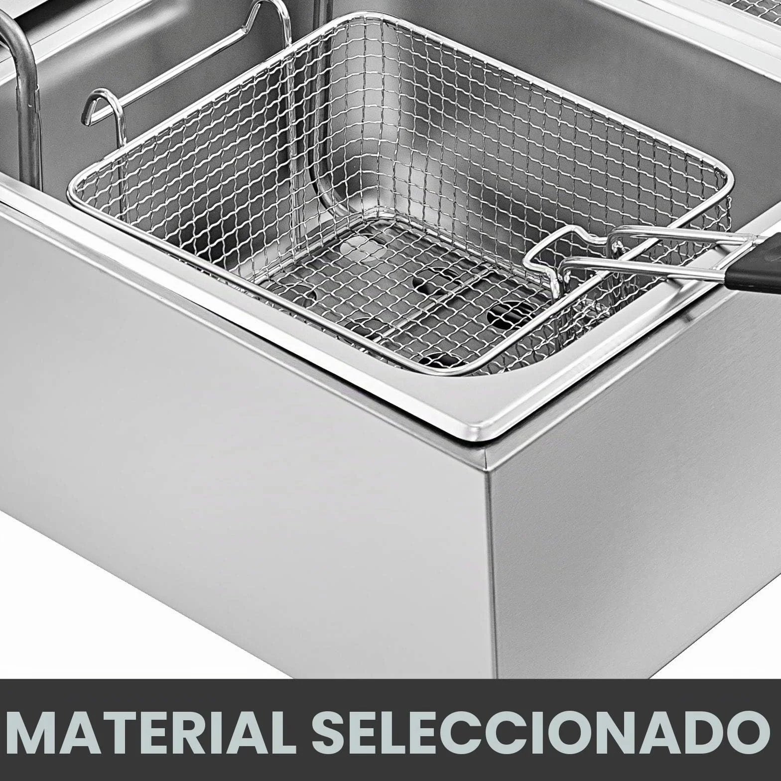 VEVOR Freidora Eléctrica Profesional 12L 5000W Acero Inoxidable Doble Tanque