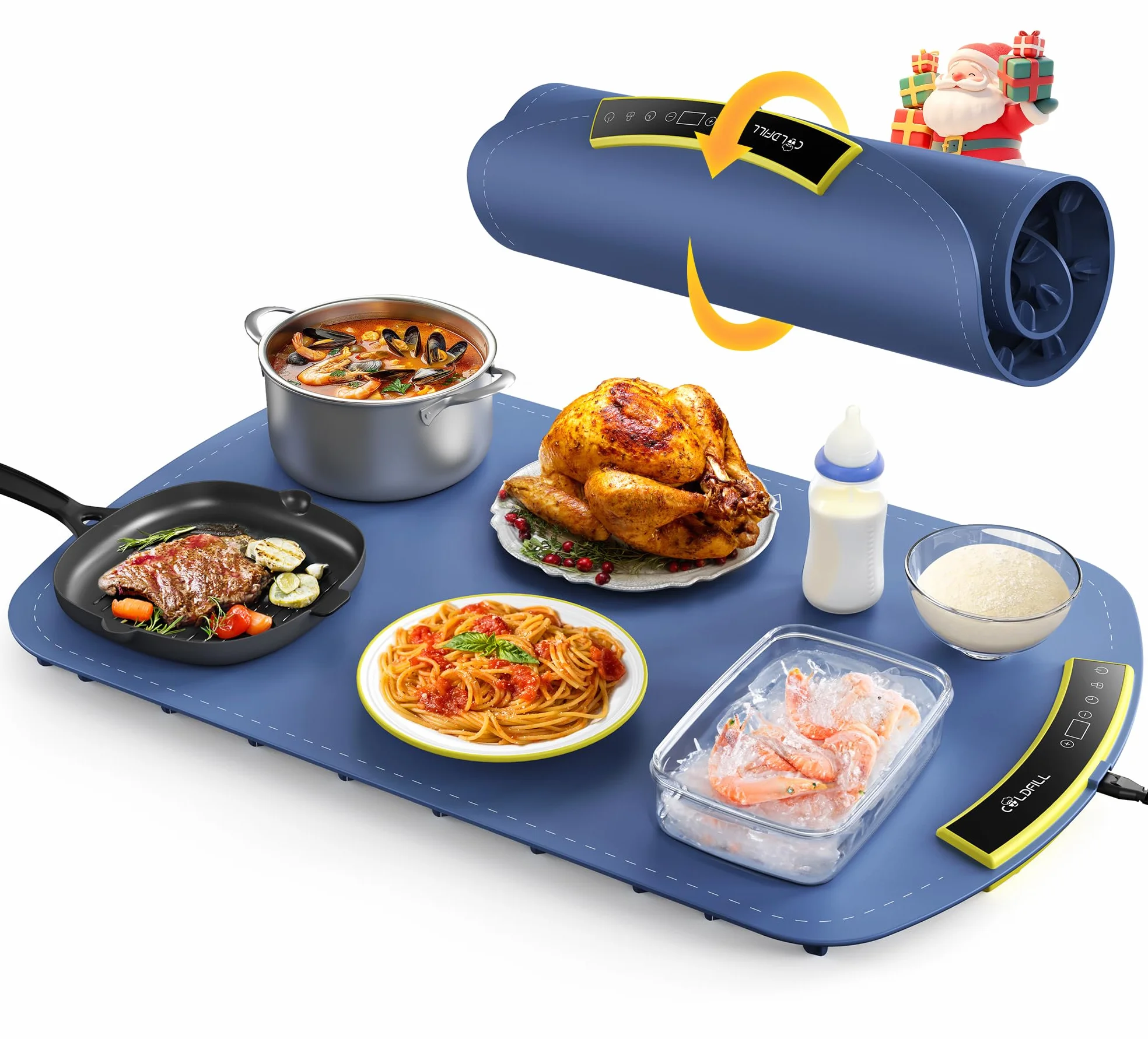 Bandeja Calentadora Eléctrica 60x40x2.5cm 40-110°C Regulable Portátil para Buffets