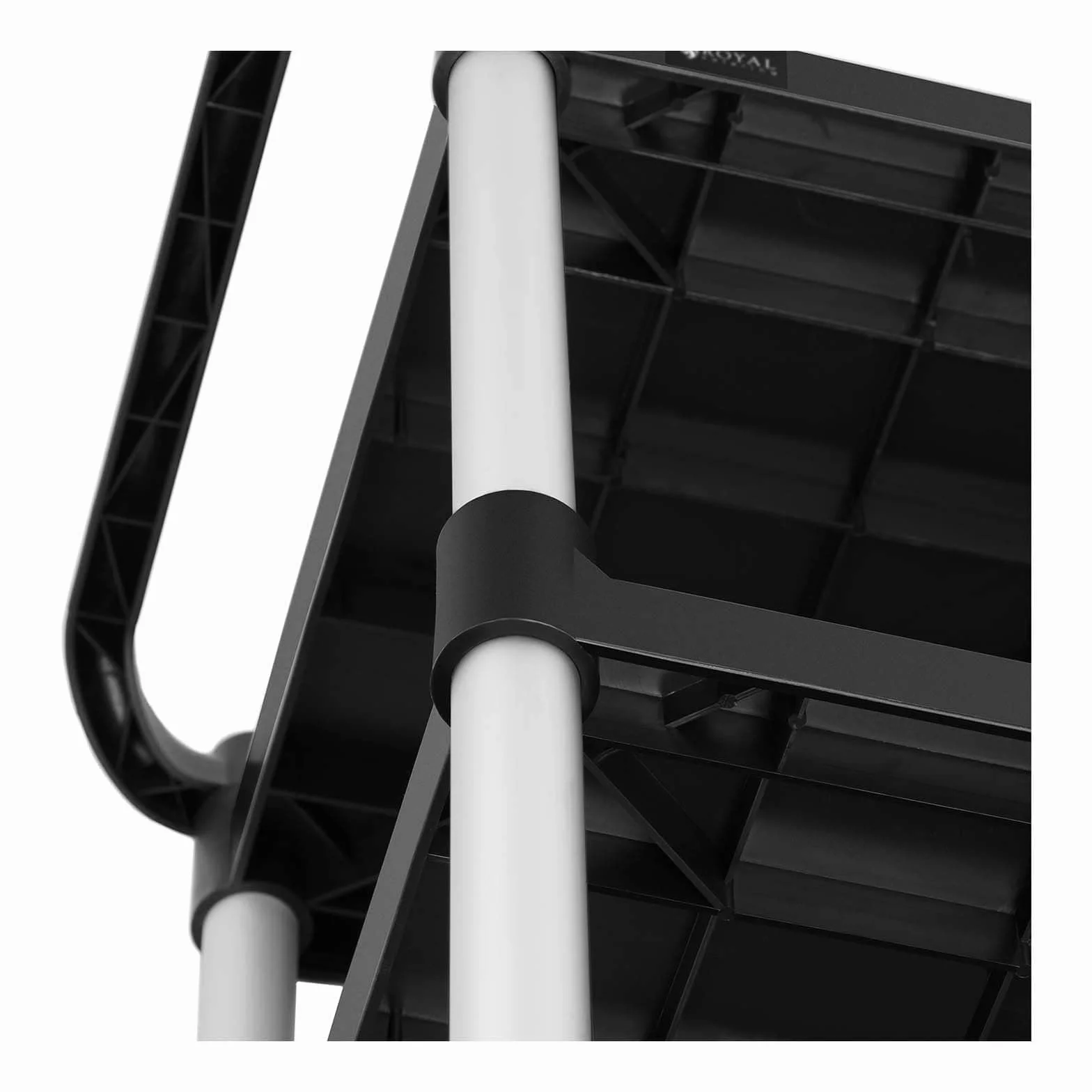 Royal Catering Carro De Servicio Carrito para Hostelería RC-PSTB3800 (3 estantes de 63 x 40 cm, Capacidad de Carga: 90 kg, Color Negro)