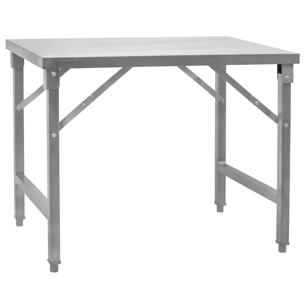 Mahlzeit Mesa de Acero Inoxidable Plegable para Preparación de Alimentos | 100 x 70 x 80 cm | Gastronomía, Catering, Jardín, Mueble de Cocina, Mesa de Bricolaje INOX