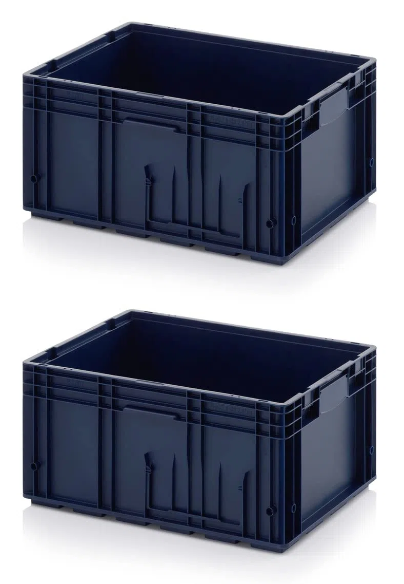 2 x contenedores R-KLT 60 x 40 x 28 * Portaequipajes de carga pequeña azul 60 x 40 x 28 Eurocontenedor industrial KLT 6429