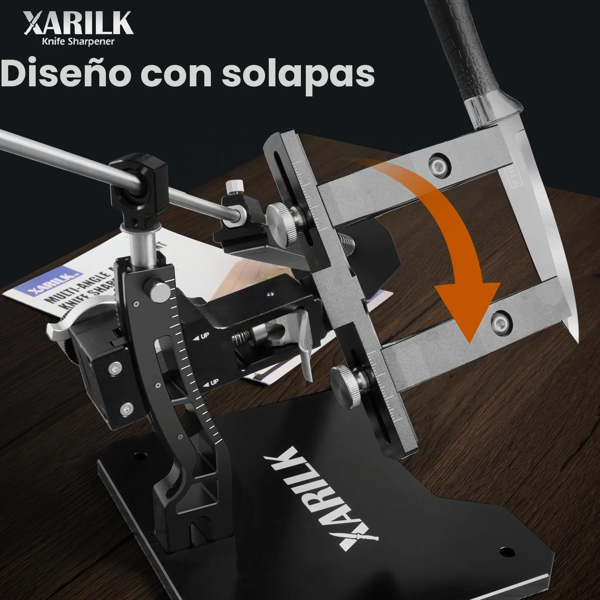 GEN3 - Sistema de afilado de cuchillos guiado, aluminio, afilador de cuchillos profesional, kit de afilado de cuchillos con 3 placas de diamante (320#, 800#, 2000#) para cuchillos de caza y