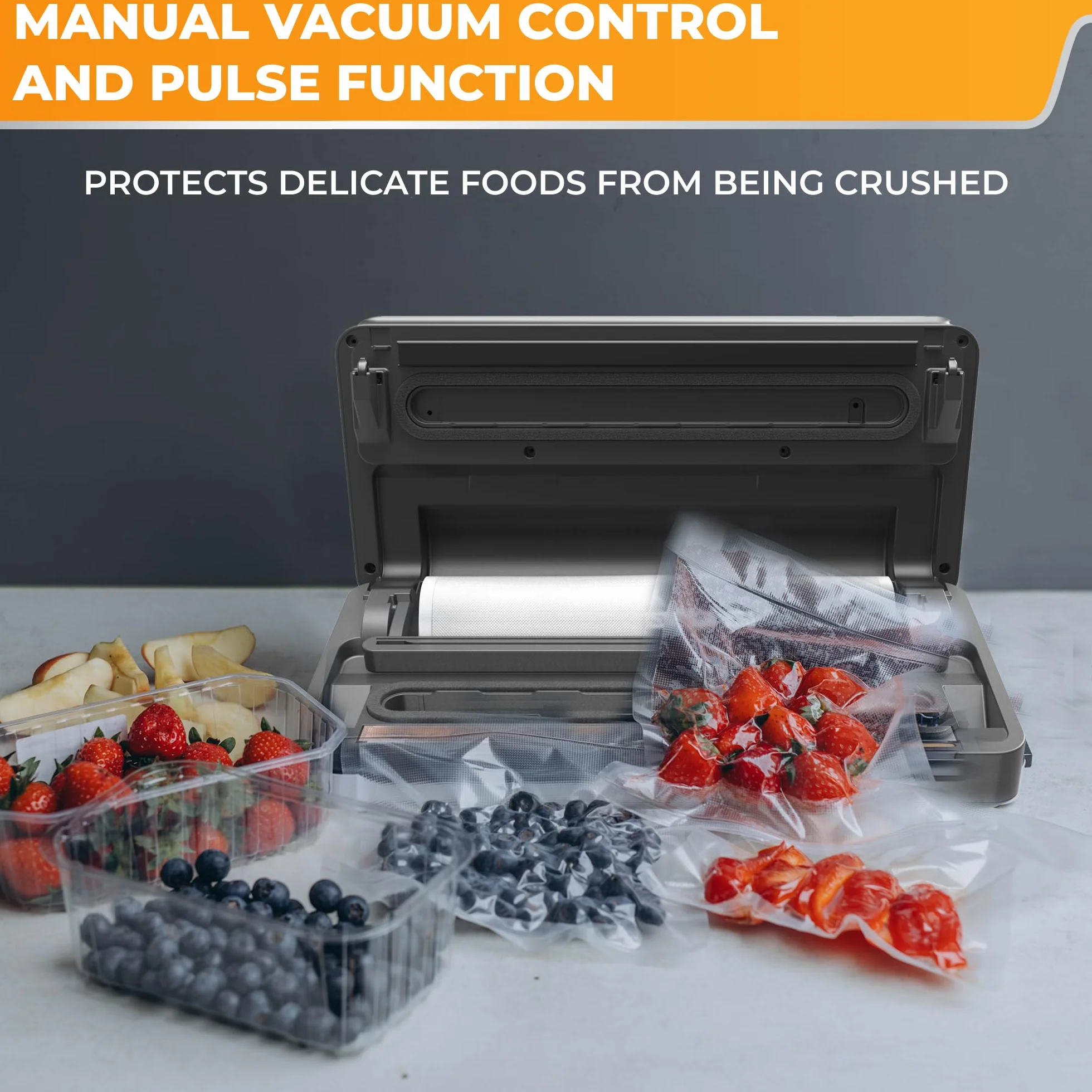 Anova Culinary Precision Sellador al vacío Pro, incluye 1 rollo de bolsa, para Sous Vide y almacenamiento de alimentos, negro, mediano