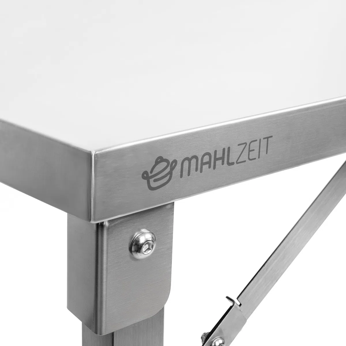 Mahlzeit Mesa de Acero Inoxidable Plegable para Preparación de Alimentos | 100 x 70 x 80 cm | Gastronomía, Catering, Jardín, Mueble de Cocina, Mesa de Bricolaje INOX