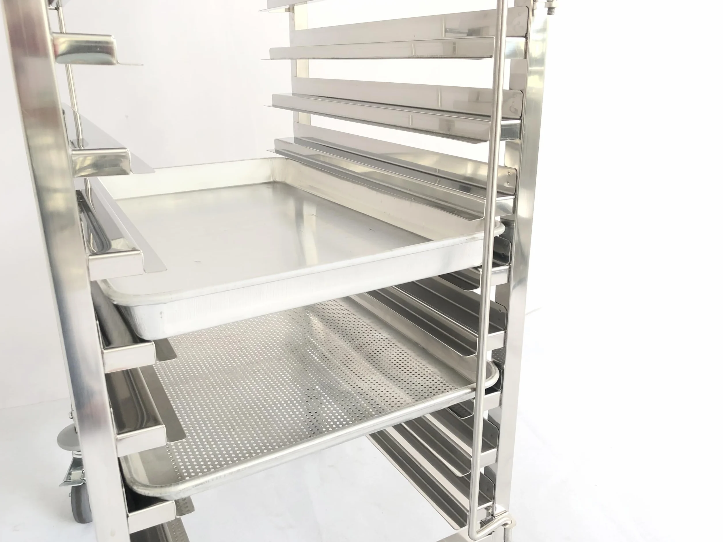 METRO Professional Carro para bandejas GN 1/1 y de pastelería GSC101821, Acero Inoxidable, 46.3 x 60.5 x 175 cm, Plata