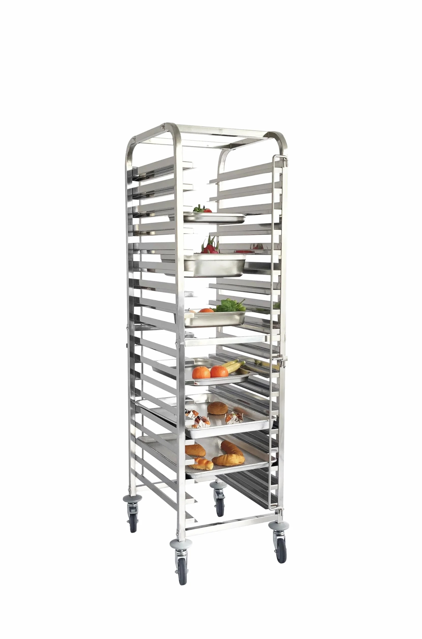 METRO Professional Carro para bandejas GN 1/1 y de pastelería GSC101821, Acero Inoxidable, 46.3 x 60.5 x 175 cm, Plata