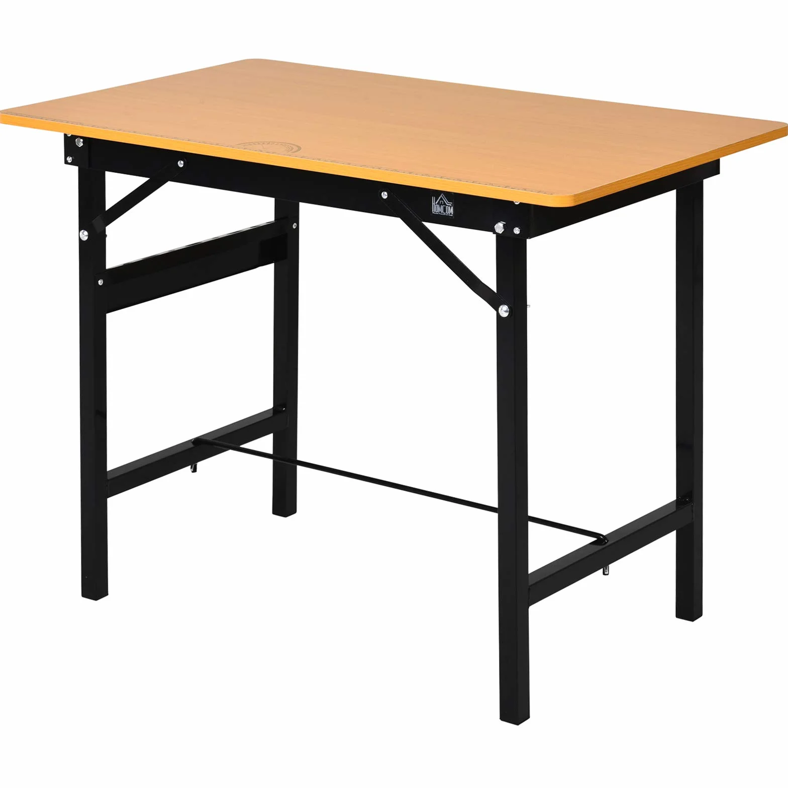 HOMCOM Banco de Trabajo Plegable Mesa con Regla Transportador 100 kg 100x60x75,5 cm Natural Negro