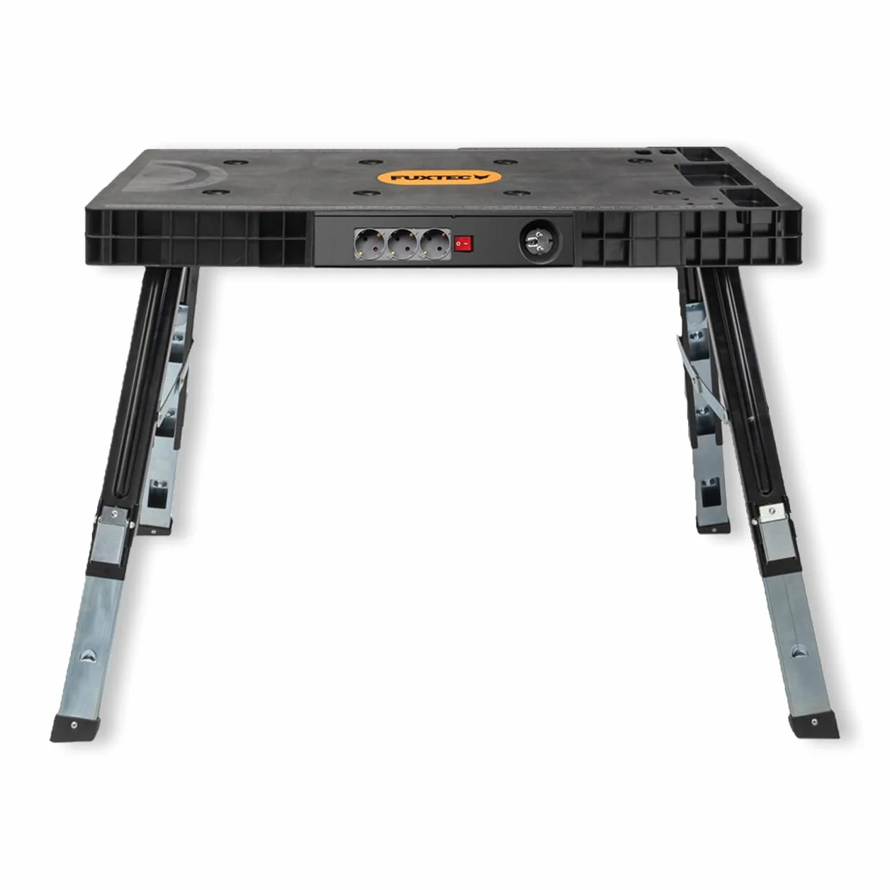 Fuxtec FX-WB 5 en 1 Banco de trabajo plegable Multifuncional con Tomas de corriente integradas
