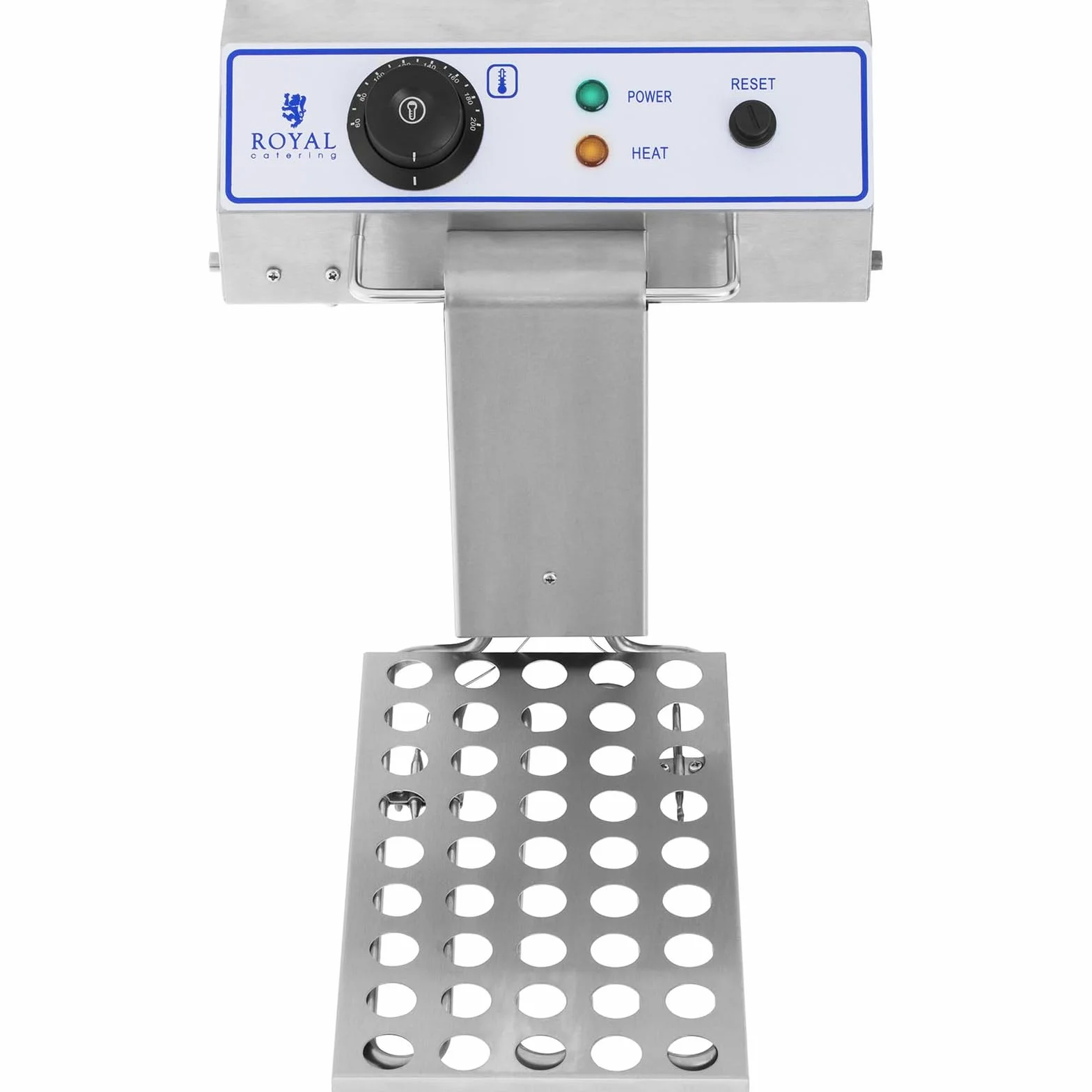 Royal Catering Freidora Electrica Profesional RCEF 15E (17 L, 3.000 W, Termostato, Rango de temperatura 60-200 °C, Grifo de vaciado, Acero inoxidable)