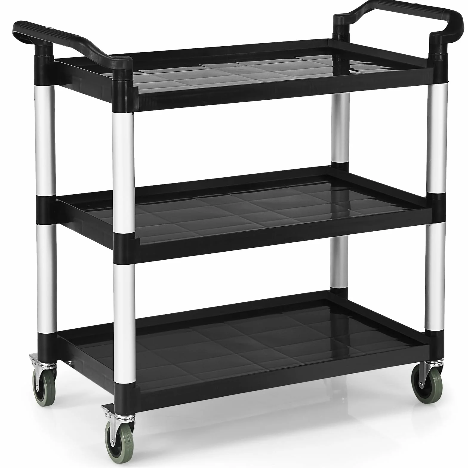 KOMFOTTEU Carro de Servicio de 3 Niveles, Carrito de Cocina con Ruedas, Capacidad de Carga 50 kg, 103 x 49 x 98 cm