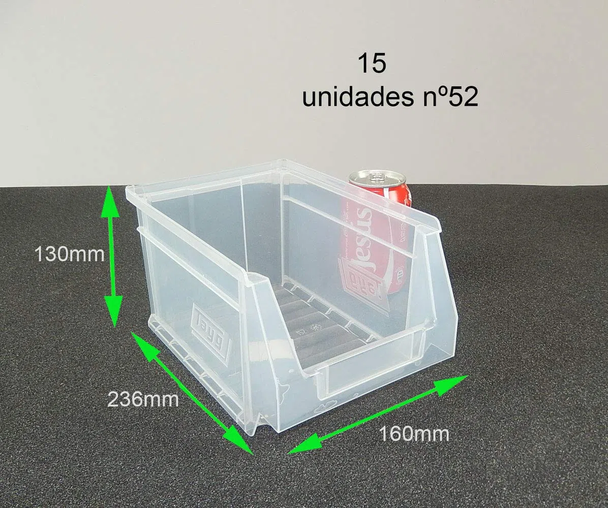 Gaveta Apilable Transparente 15 Unidades 130x160x236 mm Apto Alimentario Registro Sanitario 3904321/V