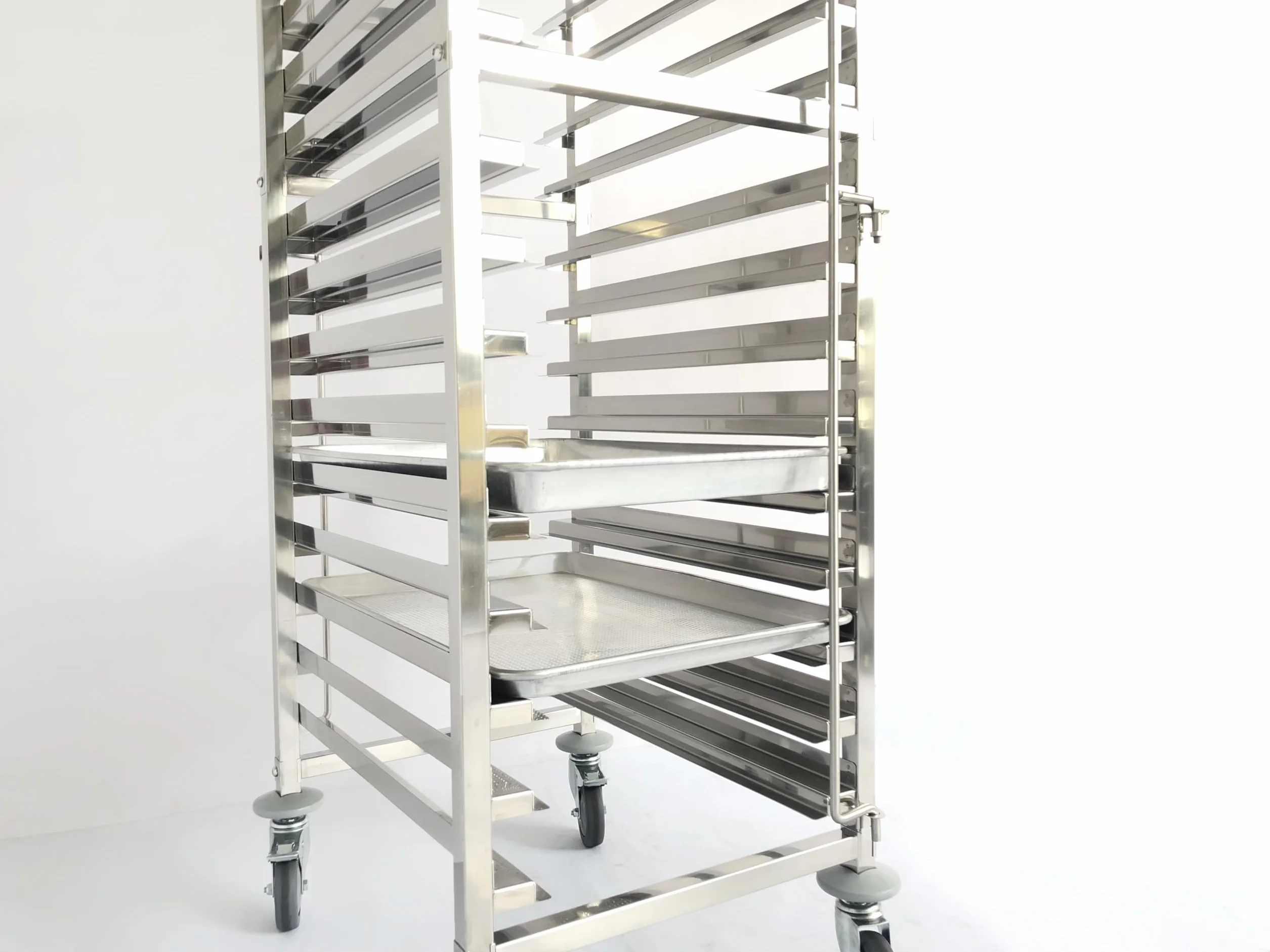 METRO Professional Carro para bandejas GN 1/1 y de pastelería GSC101821, Acero Inoxidable, 46.3 x 60.5 x 175 cm, Plata