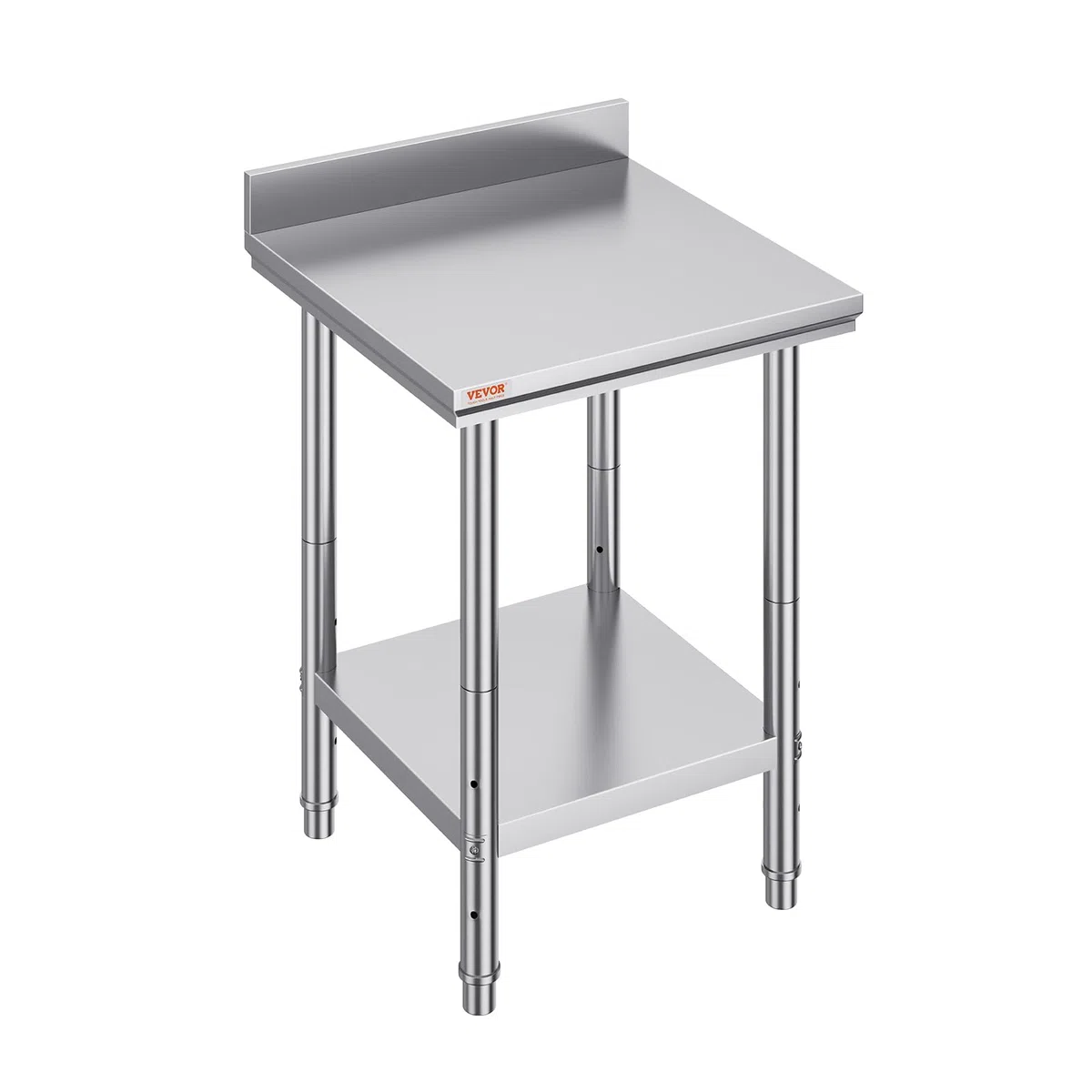 VEVOR Mesa de Trabajo Cocina INOX 60x60x88 cm Plan Trabajo Cocina 2 Planta Acero Inoxidable Carga 750 kg con Accesorios de Montaje para Preparación Cocina Alimento Comida Hoteles Oficinas Hospitales