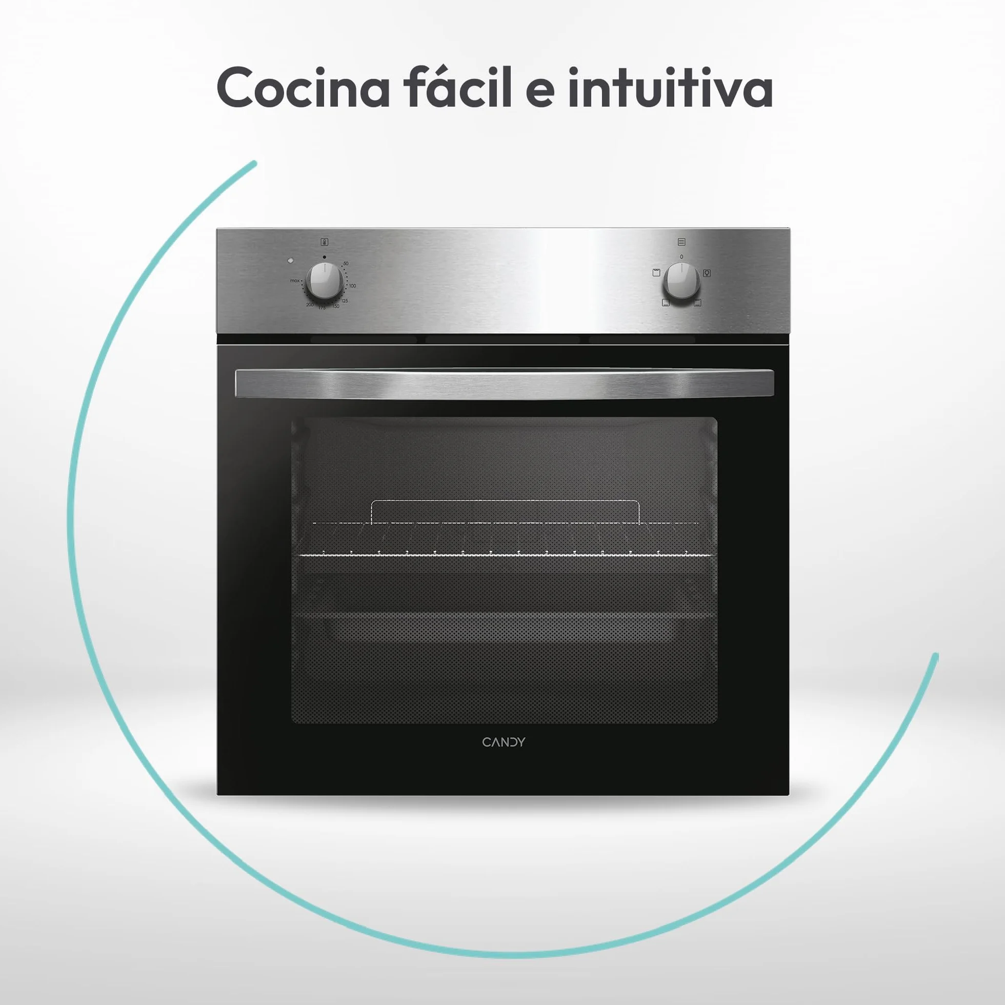 Candy Idea FIDCP X200 Horno Estático 70L 2400W Limpieza Aquactiva Puerta Doble Cristal Inox Negro