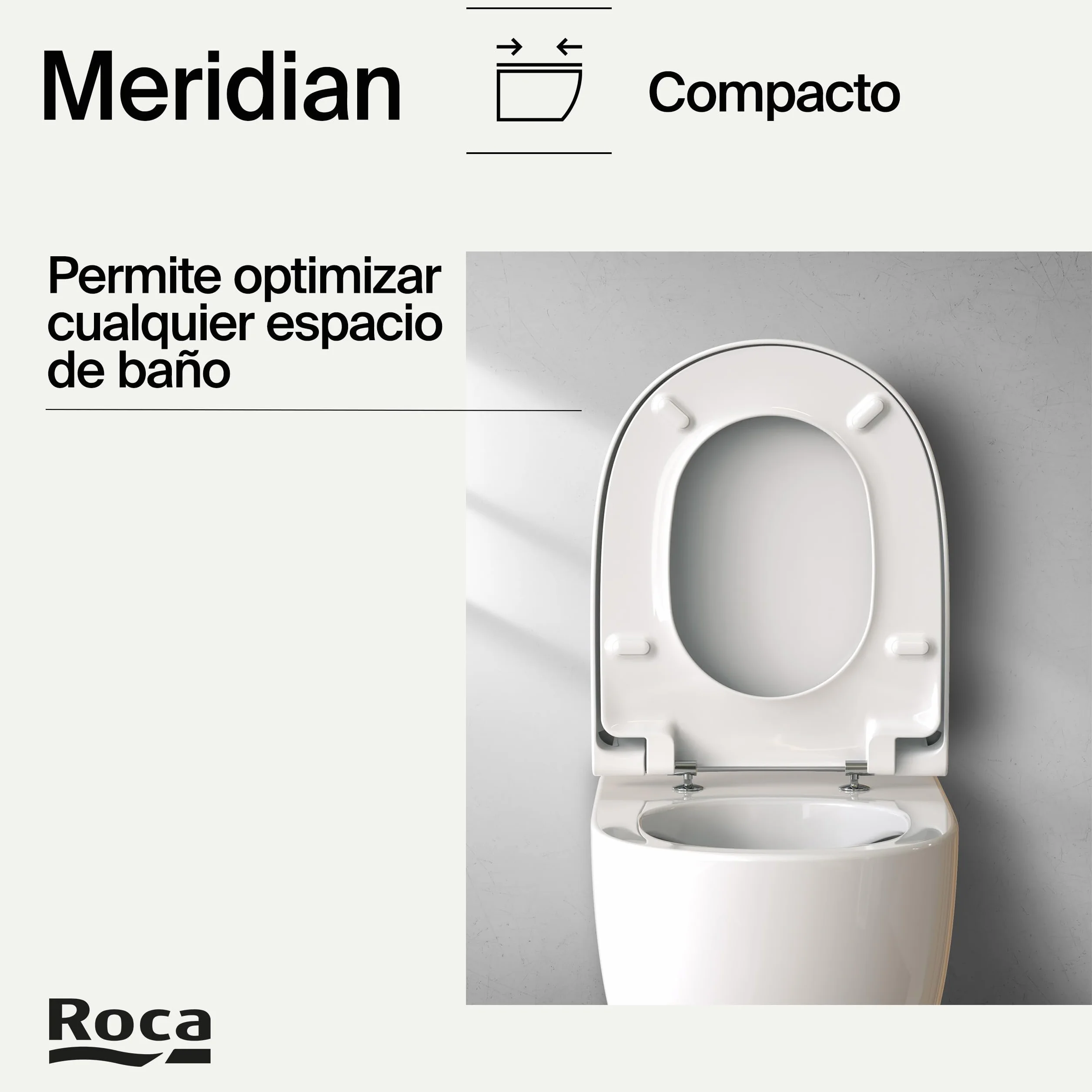 Roca Meridian - Tapa y asiento de Supralit para inodoro compacto con caída amortiguada, tapadera de WC original con ajuste perfecto, recambio de tapa de váter resistente, blanco, A8012AC00B